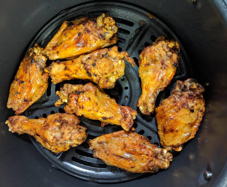 Resultados de alitas de pollo con la air fryer Ninja Max XL, 20 minutos a 180 °C